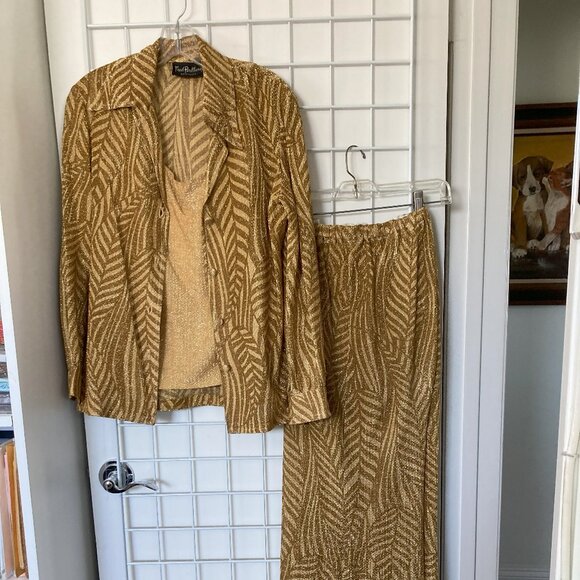 Vintage Fred Perlberg ORIGINAL Gold Lame Pantsuit w/Shell...